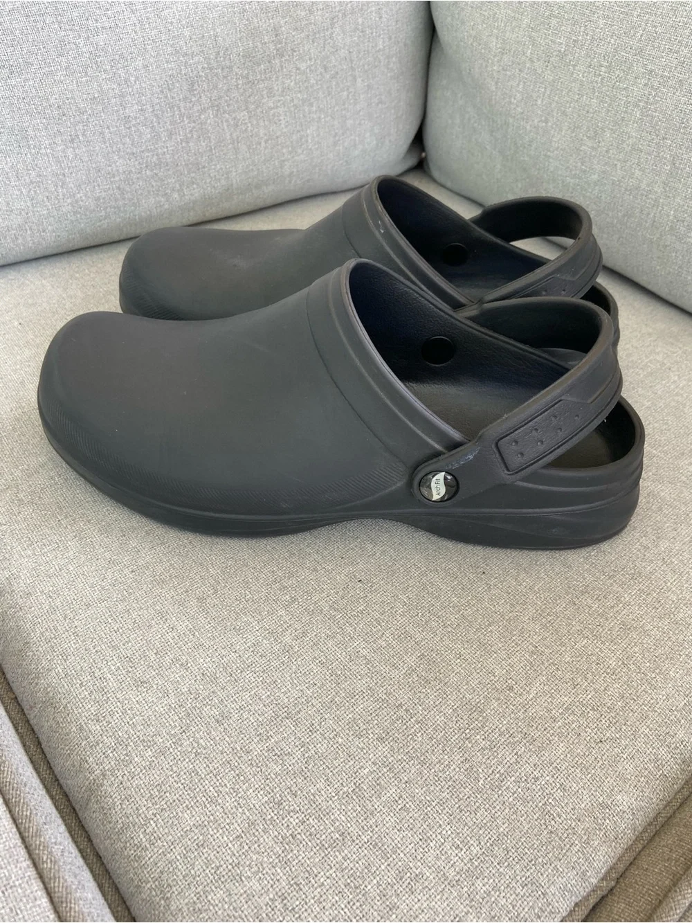 Skechers Men's Black Slip-On Clog Sandals with Heel Strap